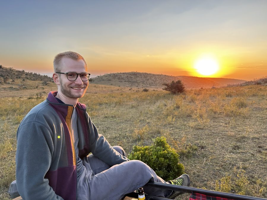 Marius Faiß at sunset in the Maasai Mara